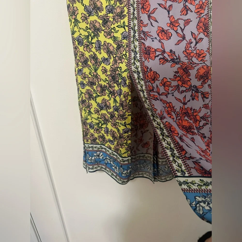 Alice + Olivia Athena midi floral swingy viscose skirt w/ slits -8 (fits like 6) - Picture 10 of 16